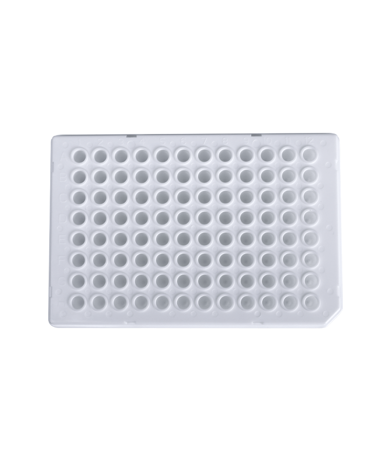 PCR10-W-96-HS-R 0,1ml cor branca 96 poços meia saia placa de PCR poço redondo